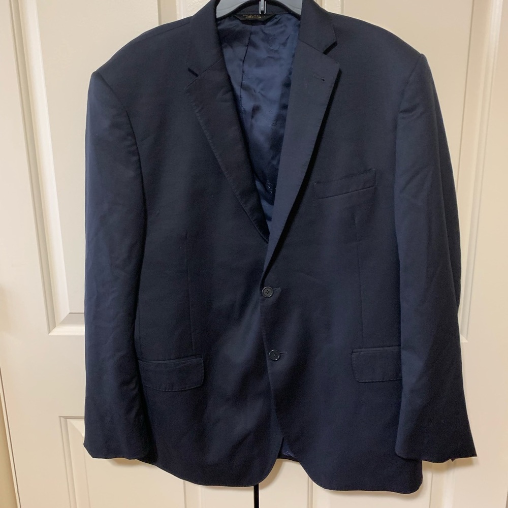 JOS A Bank Men's Sport Coat gatsby Blazer Two Button Navy Wool 46R